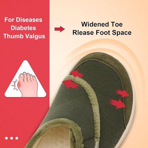 LeIsfIt Mens Slippers Wide House Shoes Adjustable Diabetic Shoes Arthritis Swollen House Slippers Indoor Outdoor Slippers in Kuwait