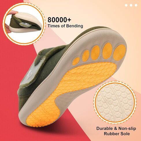 LeIsfIt Mens Slippers Wide House Shoes Adjustable Diabetic Shoes Arthritis Swollen House Slippers Indoor Outdoor Slippers in Kuwait