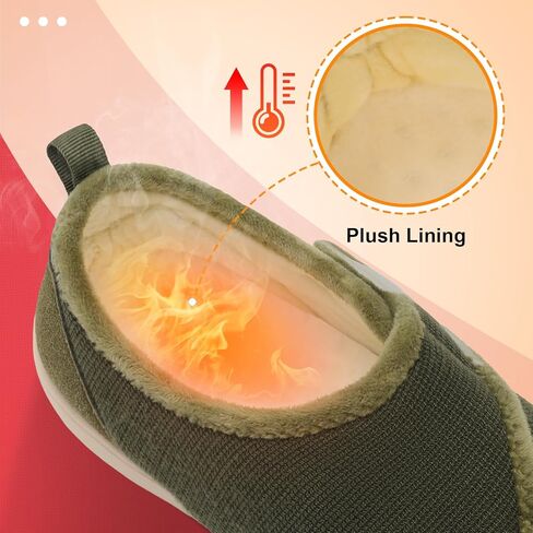 LeIsfIt Mens Slippers Wide House Shoes Adjustable Diabetic Shoes Arthritis Swollen House Slippers Indoor Outdoor Slippers in Kuwait