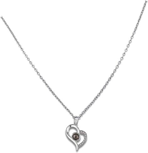 إلهاماتي - قلادة أحبك على شكل قلب، هدايا مجوهرات مكونة من 100 لغة حب لها، أو هدايا للأم، أو قلادة أفضل صديق لعيد الميلاد، أو الذكرى السنوية، أو أي مناسبة هدايا مجوهرات in Kuwait