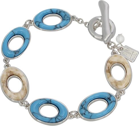 Robert Lee Morris Soho Womens Mixed Stone Oval Link Bracelet in Saudi Arabia
