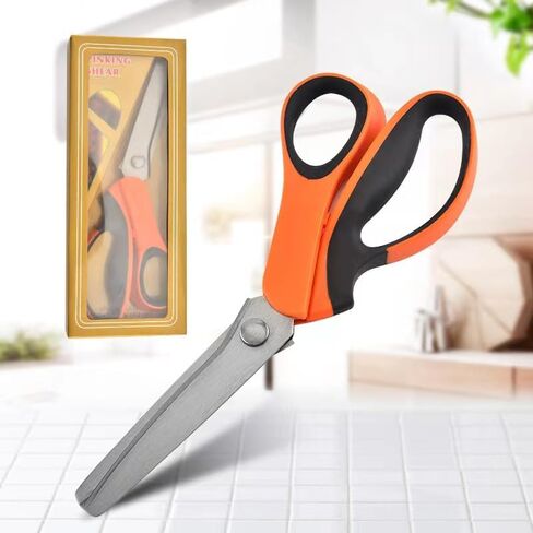 مقصات Pinking لقطع القماش، مقص متعرج مزخرف بحافة الخياطة، مقص حرفي للخياطة، مقص سجل القصاصات ذو قبضة مريحة للاستخدام في الأعمال اليدوية، والحرف اليدوية، وقطع الجلد/الورق (وردي، مسنن) in Kuwait