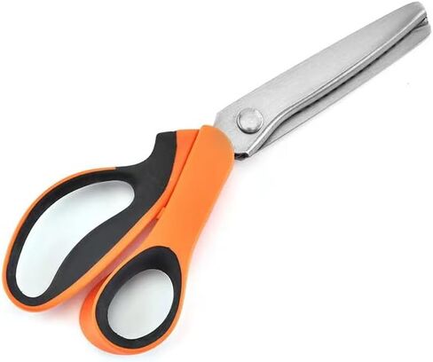 مقصات Pinking لقطع القماش، مقص متعرج مزخرف بحافة الخياطة، مقص حرفي للخياطة، مقص سجل القصاصات ذو قبضة مريحة للاستخدام في الأعمال اليدوية، والحرف اليدوية، وقطع الجلد/الورق (وردي، مسنن) in Kuwait