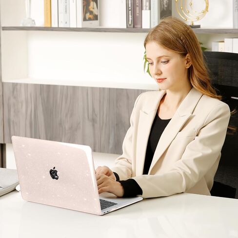 MOSISO Compatible with MacBook Air 13 inch Case 2022 2021 2020 2019 2018 A2337 M1 A2179 A1932, Glitter Sparkly Plastic Hard Case&Keyboard Cover&Screen Protector for MacBook Air 13.3 inch, Red in Saudi Arabia