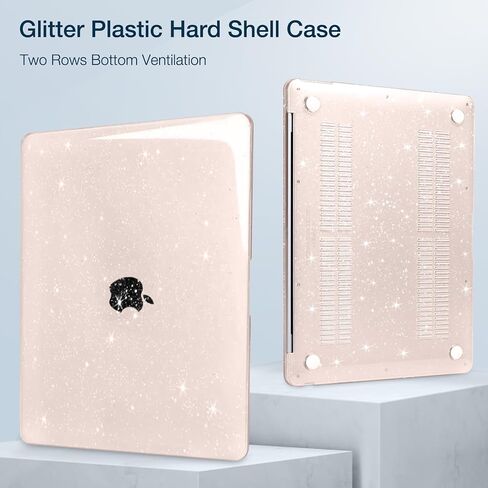 MOSISO Compatible with MacBook Air 13 inch Case 2022 2021 2020 2019 2018 A2337 M1 A2179 A1932, Glitter Sparkly Plastic Hard Case&Keyboard Cover&Screen Protector for MacBook Air 13.3 inch, Red in Saudi Arabia