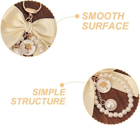 KESYOO Pearl Keychain with Bow Tassel: Bow-knot Car Keychain Keyrings Holder Backpack Key Pendant Purse Bag Charm Gift in Saudi Arabia