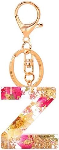 Initial Letter Keychains Flower Butterfly Pink Keychain Birthday Gifts for Women Bling Keychain For Backpack Wallet in Saudi Arabia
