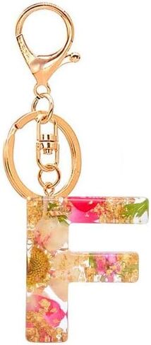 Initial Letter Keychains Flower Butterfly Pink Keychain Birthday Gifts for Women Bling Keychain For Backpack Wallet in Saudi Arabia