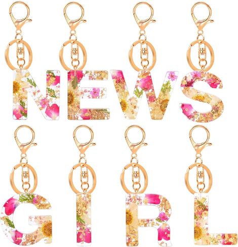 Initial Letter Keychains Flower Butterfly Pink Keychain Birthday Gifts for Women Bling Keychain For Backpack Wallet in Saudi Arabia
