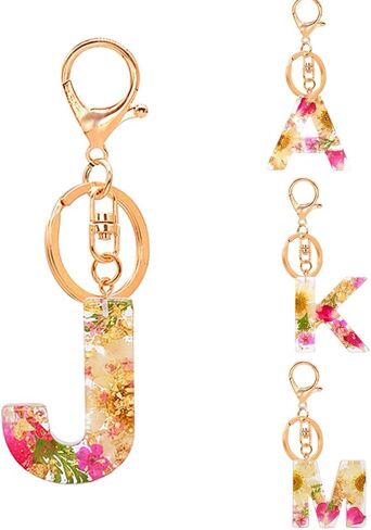Initial Letter Keychains Flower Butterfly Pink Keychain Birthday Gifts for Women Bling Keychain For Backpack Wallet in Saudi Arabia