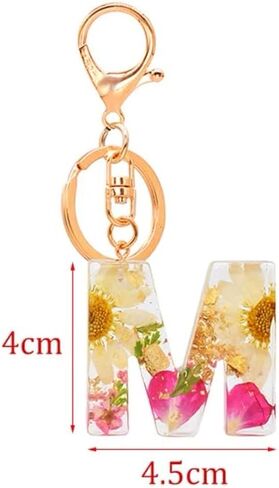 Initial Letter Keychains Flower Butterfly Pink Keychain Birthday Gifts for Women Bling Keychain For Backpack Wallet in Saudi Arabia
