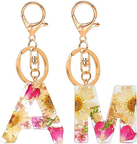 Initial Letter Keychains Flower Butterfly Pink Keychain Birthday Gifts for Women Bling Keychain For Backpack Wallet in Saudi Arabia