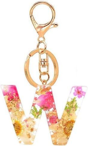 Initial Letter Keychains Flower Butterfly Pink Keychain Birthday Gifts for Women Bling Keychain For Backpack Wallet in Saudi Arabia