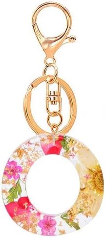 Initial Letter Keychains Flower Butterfly Pink Keychain Birthday Gifts for Women Bling Keychain For Backpack Wallet in Saudi Arabia