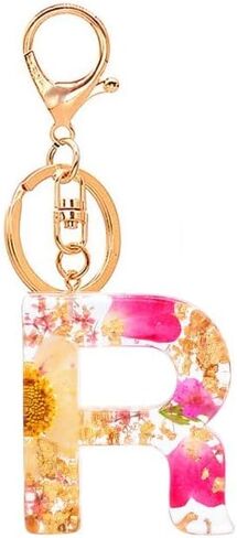 Initial Letter Keychains Flower Butterfly Pink Keychain Birthday Gifts for Women Bling Keychain For Backpack Wallet in Saudi Arabia