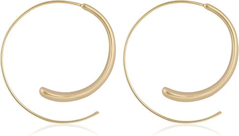 14K Gold Spiral Hoop Earrings Minimalist Circle Spiral Earrings for Women Trendy Hypoallergenic Simple Drop Dangle Earrings for Gift in Saudi Arabia