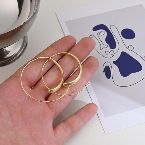 14K Gold Spiral Hoop Earrings Minimalist Circle Spiral Earrings for Women Trendy Hypoallergenic Simple Drop Dangle Earrings for Gift in Saudi Arabia