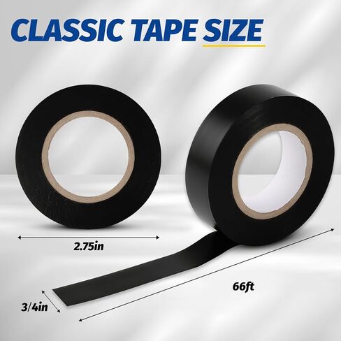 40 حزمة شريط كهربائي 3/4 بوصة × 66 قدم مقاوم للماء للاستخدام الداخلي/الخارجي شريط أسود شريط كهربائي ملون 6 ألوان شريط عازل PVC عالي اللصق ومقاوم لدرجات الحرارة العالية in Kuwait