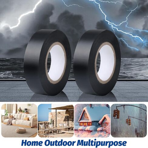 40 حزمة شريط كهربائي 3/4 بوصة × 66 قدم مقاوم للماء للاستخدام الداخلي/الخارجي شريط أسود شريط كهربائي ملون 6 ألوان شريط عازل PVC عالي اللصق ومقاوم لدرجات الحرارة العالية in Kuwait