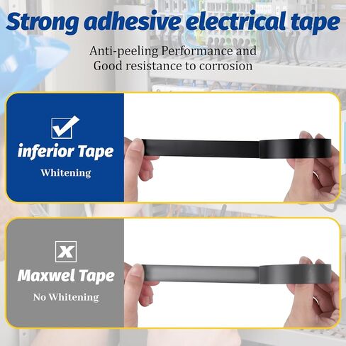 40 حزمة شريط كهربائي 3/4 بوصة × 66 قدم مقاوم للماء للاستخدام الداخلي/الخارجي شريط أسود شريط كهربائي ملون 6 ألوان شريط عازل PVC عالي اللصق ومقاوم لدرجات الحرارة العالية in Kuwait
