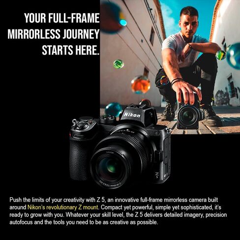 مجموعة هيكل كاميرا Nikon Z 5 بدون مرآة بصيغة FX مع عدسة Nikon NIKKOR Z مقاس 24-70 مم f/4 S (عنصران) in Saudi Arabia