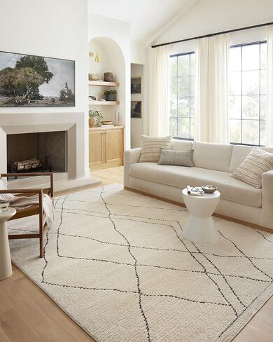 Loloi Fabian Collection FAB-02 Ivory/Charcoal 5'-3" x 7'-6" Area Rug in Saudi Arabia
