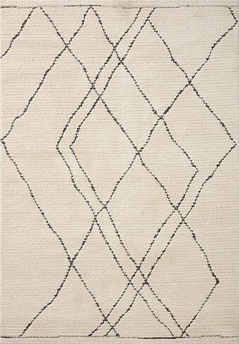 Loloi Fabian Collection FAB-02 Ivory/Charcoal 5'-3" x 7'-6" Area Rug in Saudi Arabia