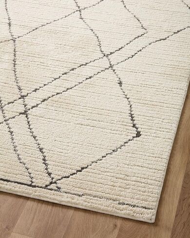 Loloi Fabian Collection FAB-02 Ivory/Charcoal 5'-3" x 7'-6" Area Rug in Saudi Arabia