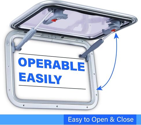 Amarine Made Anodized Aluminum Access Hatch, 20.5"x15.4" Marine Hatch, Porthole Windows for Marine Environment & Marine Boat, Marine Access Hatch for 15mm Deck, Portlight for Boat/Yacht/RV, Silver in Saudi Arabia