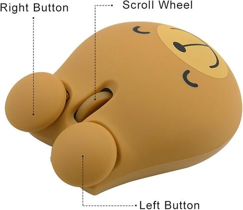 Wireless Mouse, Cute Bear Computer Mouse,2.4G USB Optical 1200DPI Cordless Mice for Laptop, PC-Animal Bear Brown in Saudi Arabia