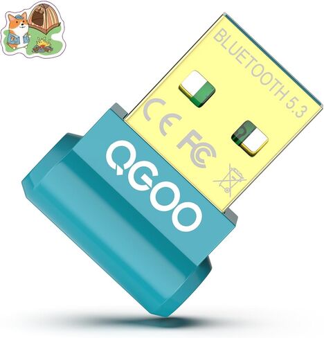 USB Bluetooth Adapter for PC - QGOO Bluetooth Dongle 5.3 EDR, Wireless Bluetooth Receiver for Desktop Computer Laptop Bluetooth Windows 8.1/10/11（green-031） in Saudi Arabia