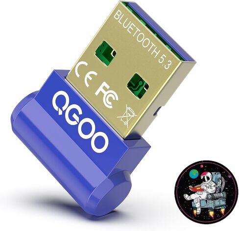USB Bluetooth Adapter for PC - QGOO Bluetooth Dongle 5.3 EDR, Wireless Bluetooth Receiver for Desktop Computer Laptop Bluetooth Windows 8.1/10/11（blue-110） in Saudi Arabia