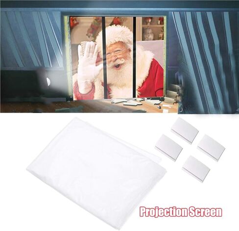 Window Movie Projection Screen, Foldable Rear Projection Screen, Virtual Halloween Christmas Movie Display Plastic White Projection Screen Window Projection Videos, 1.8×1.2m in Kuwait