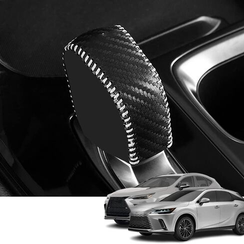 ملحقات داخلية مخصصة لسيارة Lexus NX 250 350 350h 450h+ 2022 2023 RX 350 350h 450h+ 500h غطاء مقبض ناقل الحركة الأوتوماتيكي من الجلد، أحذية ناقل الحركة غمد ذراع النقل (ألياف الكربون) in Kuwait