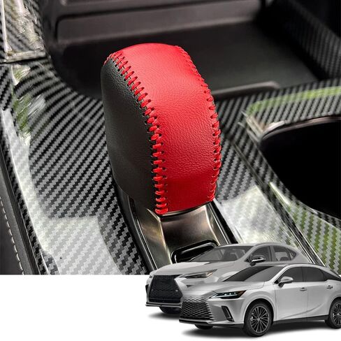 ملحقات داخلية مخصصة لسيارة Lexus NX 250 350 350h 450h+ 2022 2023 RX 350 350h 450h+ 500h غطاء مقبض ناقل الحركة الأوتوماتيكي من الجلد، أحذية ناقل الحركة غمد ذراع النقل (ألياف الكربون) in Kuwait