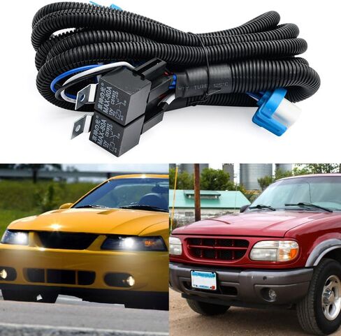 NSLUMO HB5 9007 Led Headlight Wiring Harness for 1993-2004 Ford Explorer Mustang 14AWG Heavy Duty Relay Harness Kit for 1998-2002 Lincoln Navigator 9007 Headlight Booster in Saudi Arabia