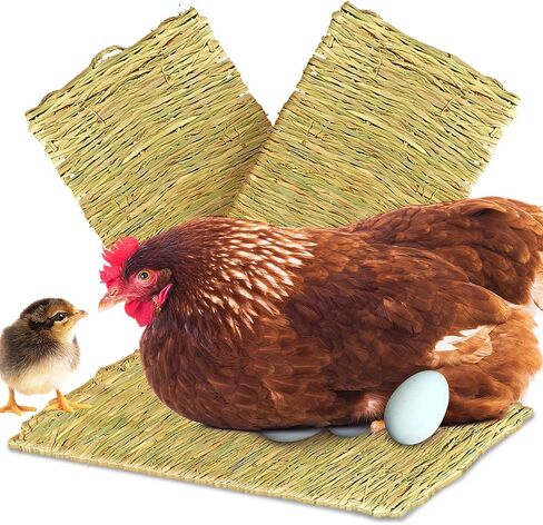 وسادات تعشيش دجاج كوكو، وسادات أرضية من الأعشاب البحرية المنسوجة يدويًا صالحة للأكل، تضمن أقدام ناعمة، بطانة سرير لقفص الأسلاك، 3 قطع في كل عبوة in Kuwait