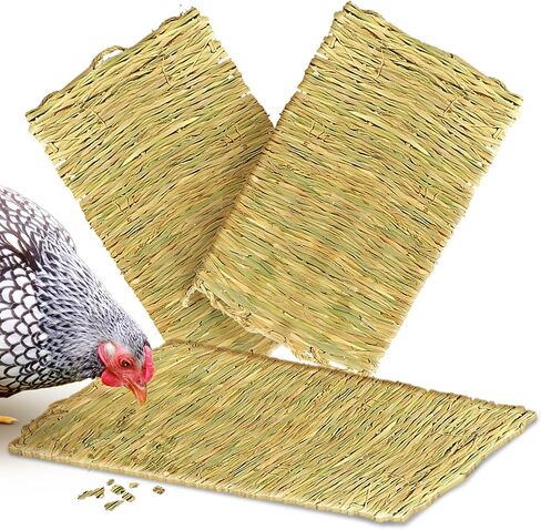 وسادات تعشيش دجاج كوكو، وسادات أرضية من الأعشاب البحرية المنسوجة يدويًا صالحة للأكل، تضمن أقدام ناعمة، بطانة سرير لقفص الأسلاك، 3 قطع في كل عبوة in Kuwait