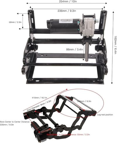 Adjustable Footrest, KIMISS 12V Car Seat Electric Leg Rest Adjustable Seat Leg Rest Support Modification Leg Support Push Rod Type Parts for RV Commercial Vehicle in Saudi Arabia