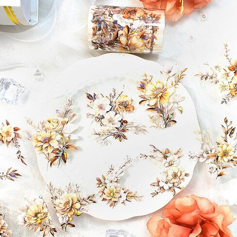 2 متر/لفة الليزر الزهور اشي ملصقات الشريط زهرة اشي أشرطة شفافة PET الشريط واسعة خمر الجمالية اشي الشريط اشي الشريط الزخرفية شريطٌ لاصق in Kuwait