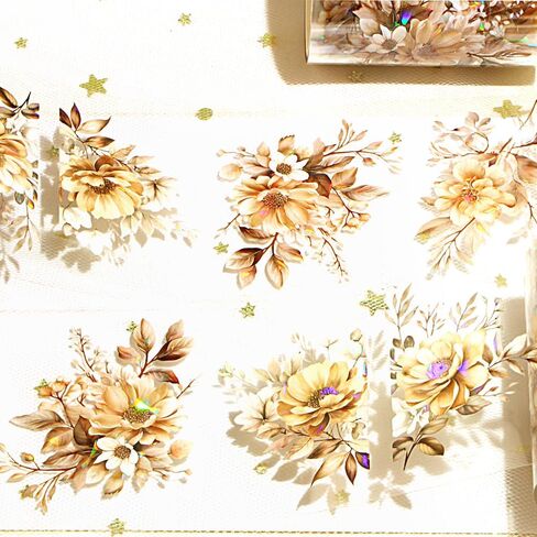 2 متر/لفة الليزر الزهور اشي ملصقات الشريط زهرة اشي أشرطة شفافة PET الشريط واسعة خمر الجمالية اشي الشريط اشي الشريط الزخرفية شريطٌ لاصق in Kuwait