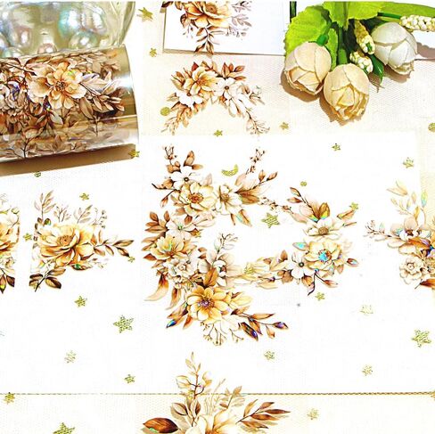 2 متر/لفة الليزر الزهور اشي ملصقات الشريط زهرة اشي أشرطة شفافة PET الشريط واسعة خمر الجمالية اشي الشريط اشي الشريط الزخرفية شريطٌ لاصق in Kuwait