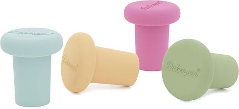 Bakerpan Silicone Wine Stoppers for Wine Bottles, Wine Bottle Stopper, Reusable Wine Corks - Set of 4 in Saudi Arabia