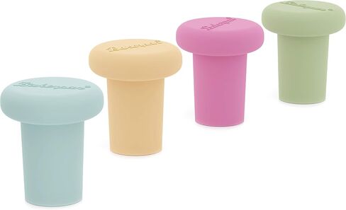 Bakerpan Silicone Wine Stoppers for Wine Bottles, Wine Bottle Stopper, Reusable Wine Corks - Set of 4 in Saudi Arabia