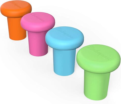 Bakerpan Silicone Wine Stoppers for Wine Bottles, Wine Bottle Stopper, Reusable Wine Corks - Set of 4 in Kuwait