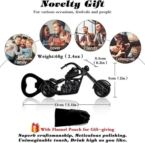 LKKCHER Motorcycle Beer Bottle Opener, Mens Gifts for Birthday Father’s Day, Christmas Gift Ideas for Men Husband Boyfriend Motorbike Lovers, Motorcycles Gifts in Saudi Arabia