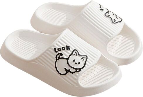 OYOANGLE Women's Cartoon Print Open Toe Slippers Non Slip Indoor Bathroom Shower Slides in Saudi Arabia