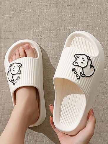 OYOANGLE Women's Cartoon Print Open Toe Slippers Non Slip Indoor Bathroom Shower Slides in Saudi Arabia