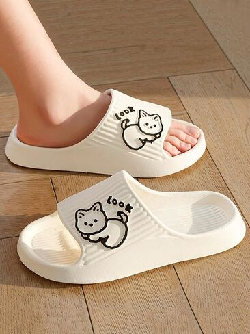 OYOANGLE Women's Cartoon Print Open Toe Slippers Non Slip Indoor Bathroom Shower Slides in Saudi Arabia