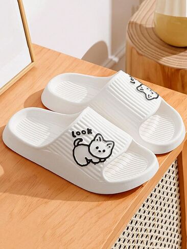 OYOANGLE Women's Cartoon Print Open Toe Slippers Non Slip Indoor Bathroom Shower Slides in Saudi Arabia